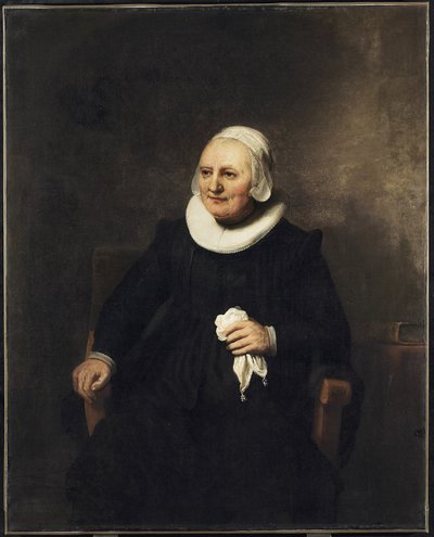 Portrait of a Seated Woman with a Handkerchief by studio of Rembrandt Harmensz. van Rijn